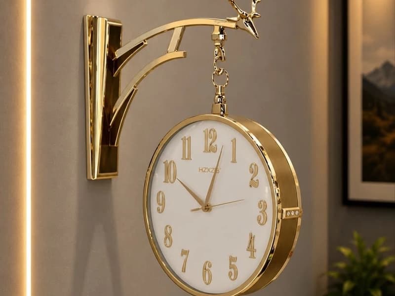 Dual Dial Hanging Clock
