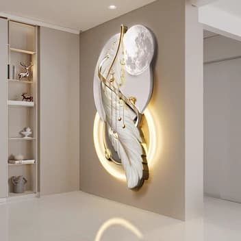 Feather & Moon 3D LED Wall Art