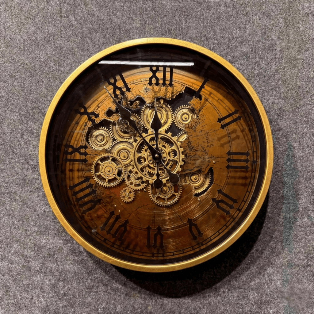 Skeleton Metal Gear Wall Clock (Antique Finish)