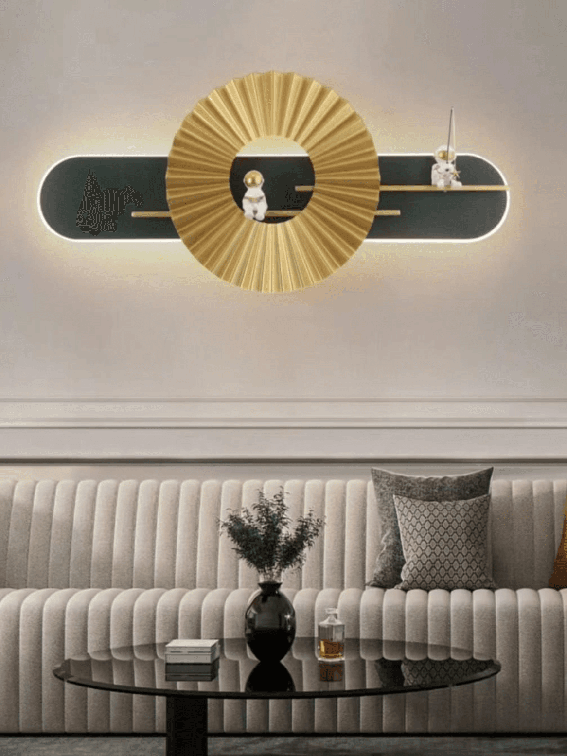 LED Metal Art Modern Geometric LED Wall Sconce with Integrated Shelves