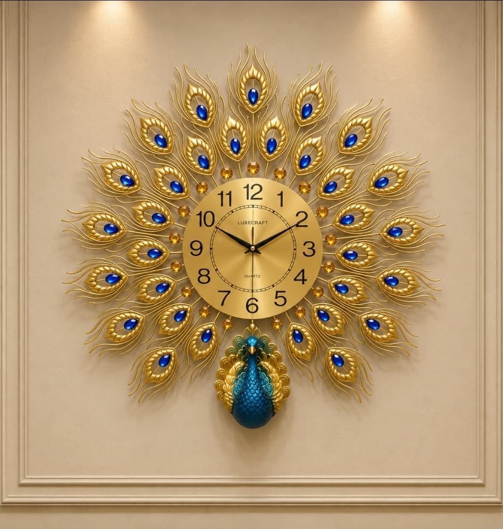 Peacock Wall Clock (50x50cm, Alt Colorway)