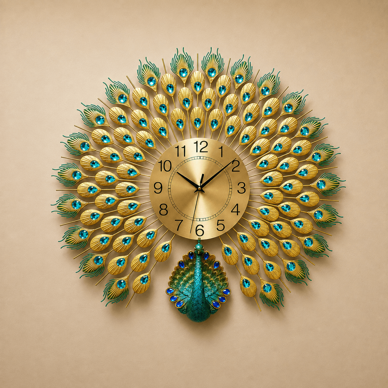 Peacock Wall Clock (70x70cm, Design A)