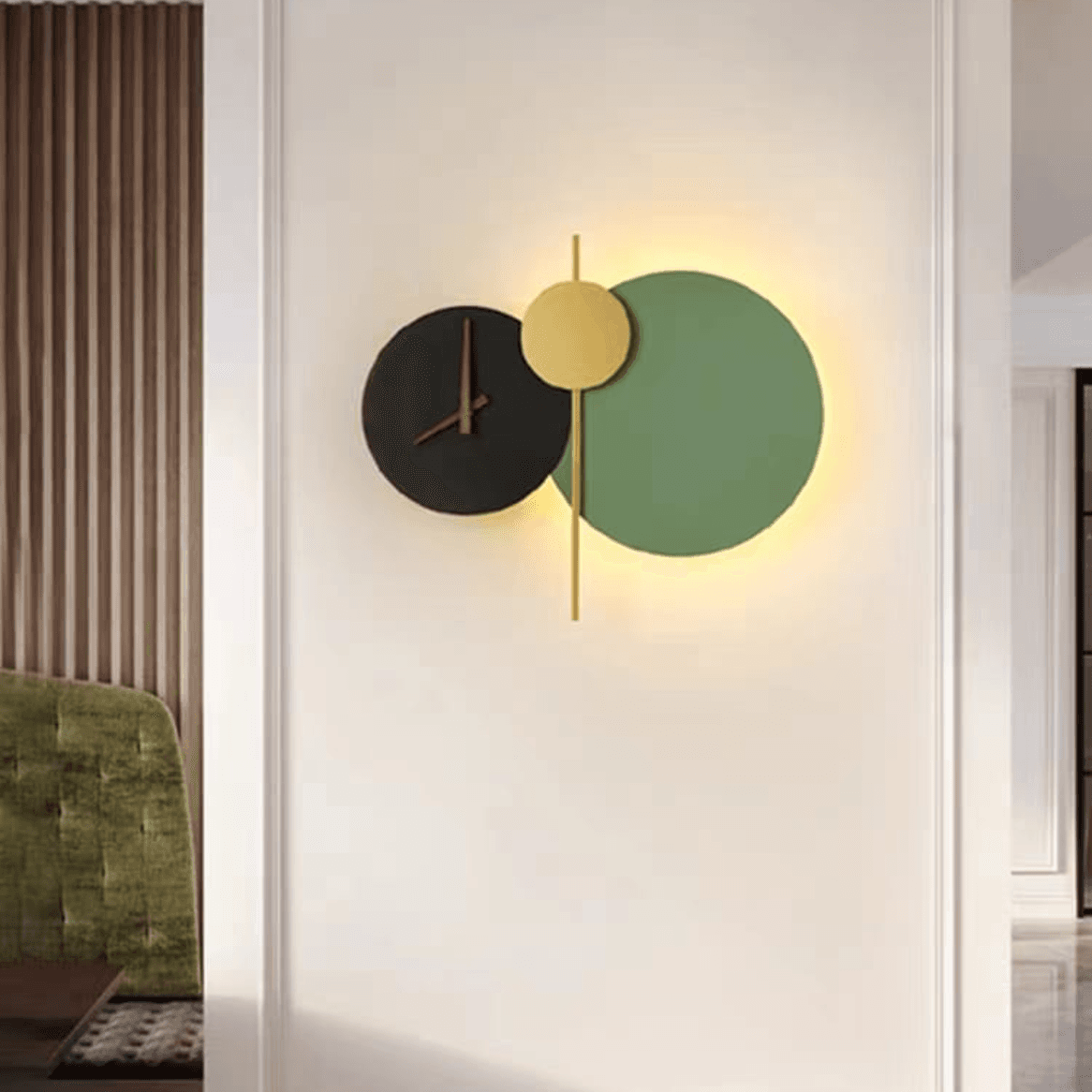 LED Metal Art Lunar Eclipse Illuminated Wall Clocks