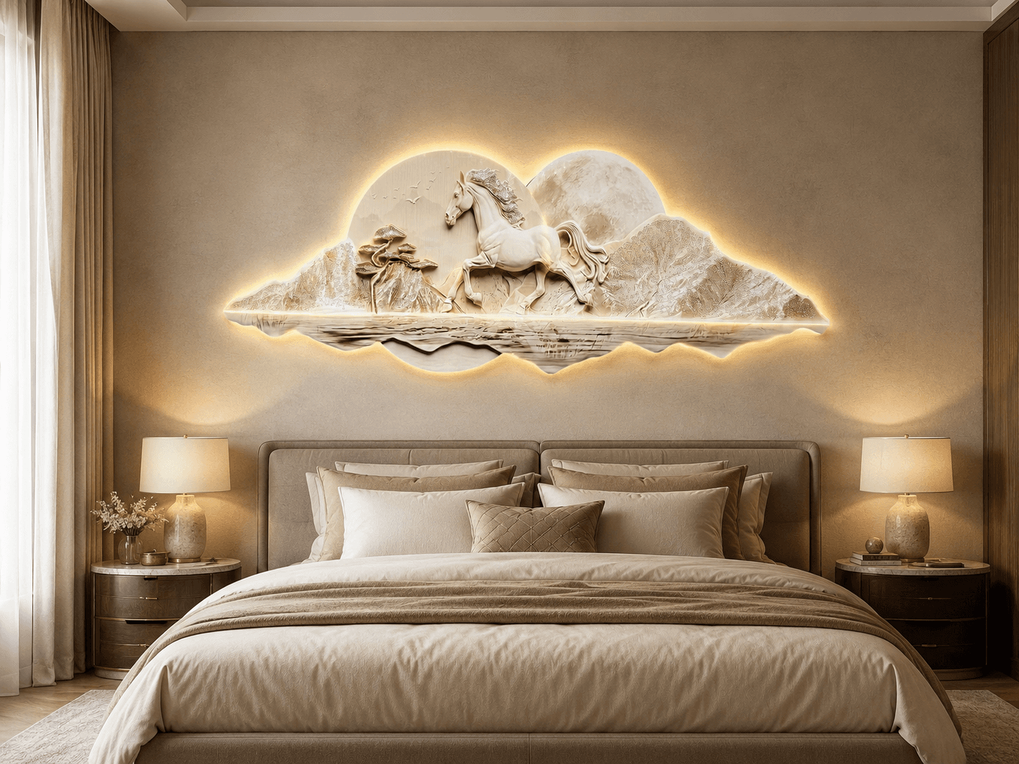 Modern Crystal Wall Art For Wall Decor With LED Lights Style 1