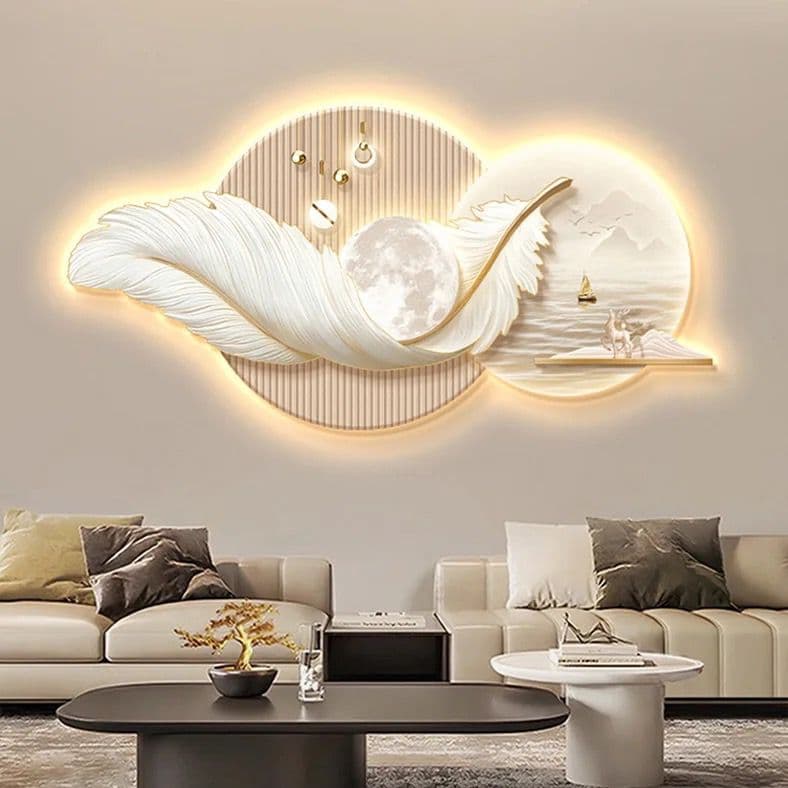 Modern Crystal Wall Art For Wall Decor With LED Light