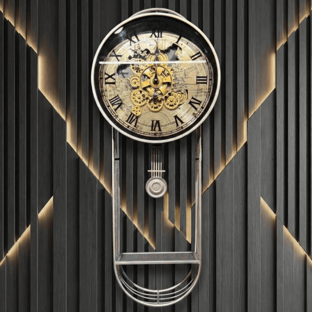 Vintage Metal Pendulum Wall Clock