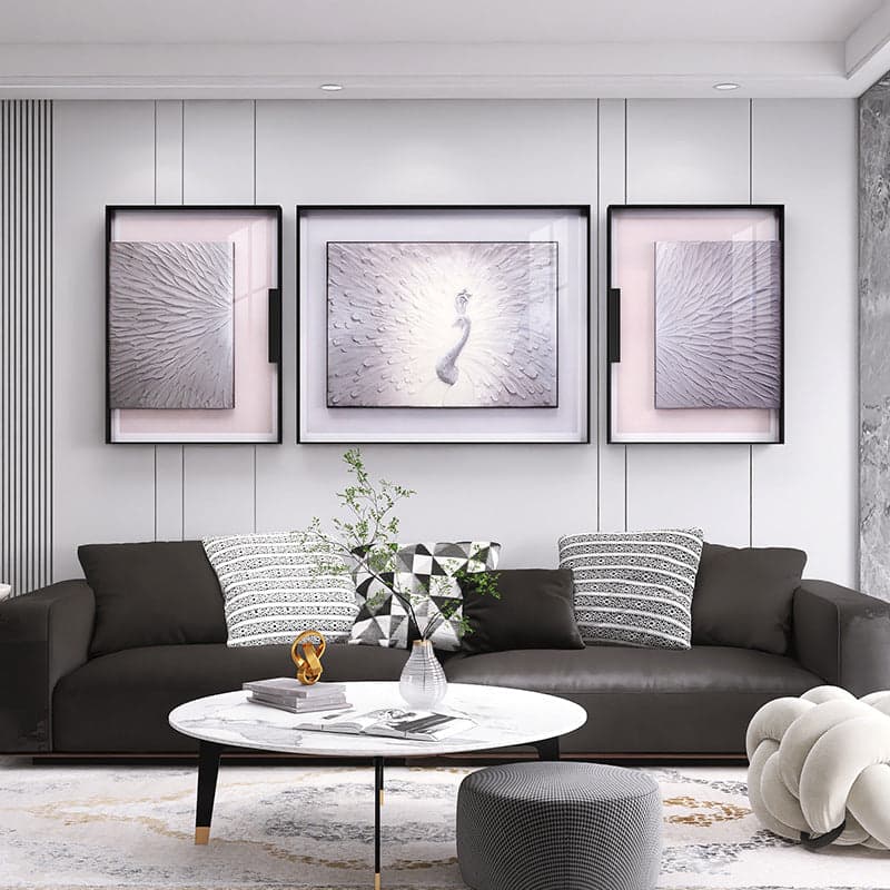 A Collective Tapestry: Grey Peacock Wall Art